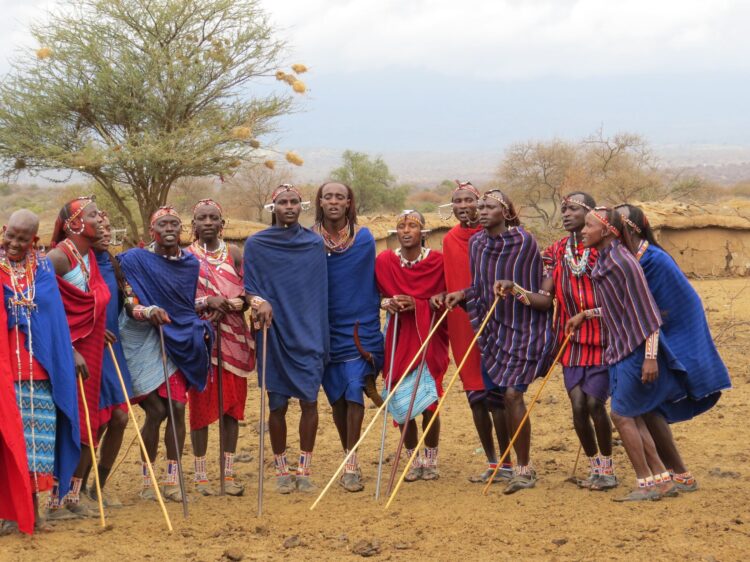This picture is of a warrior training village in Amboseli, a community committed to cultural survival in spite of the hardship of living on dry land.