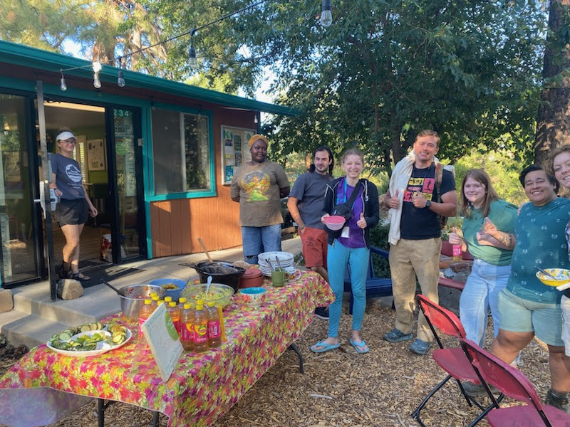 Students coming together to prepare food